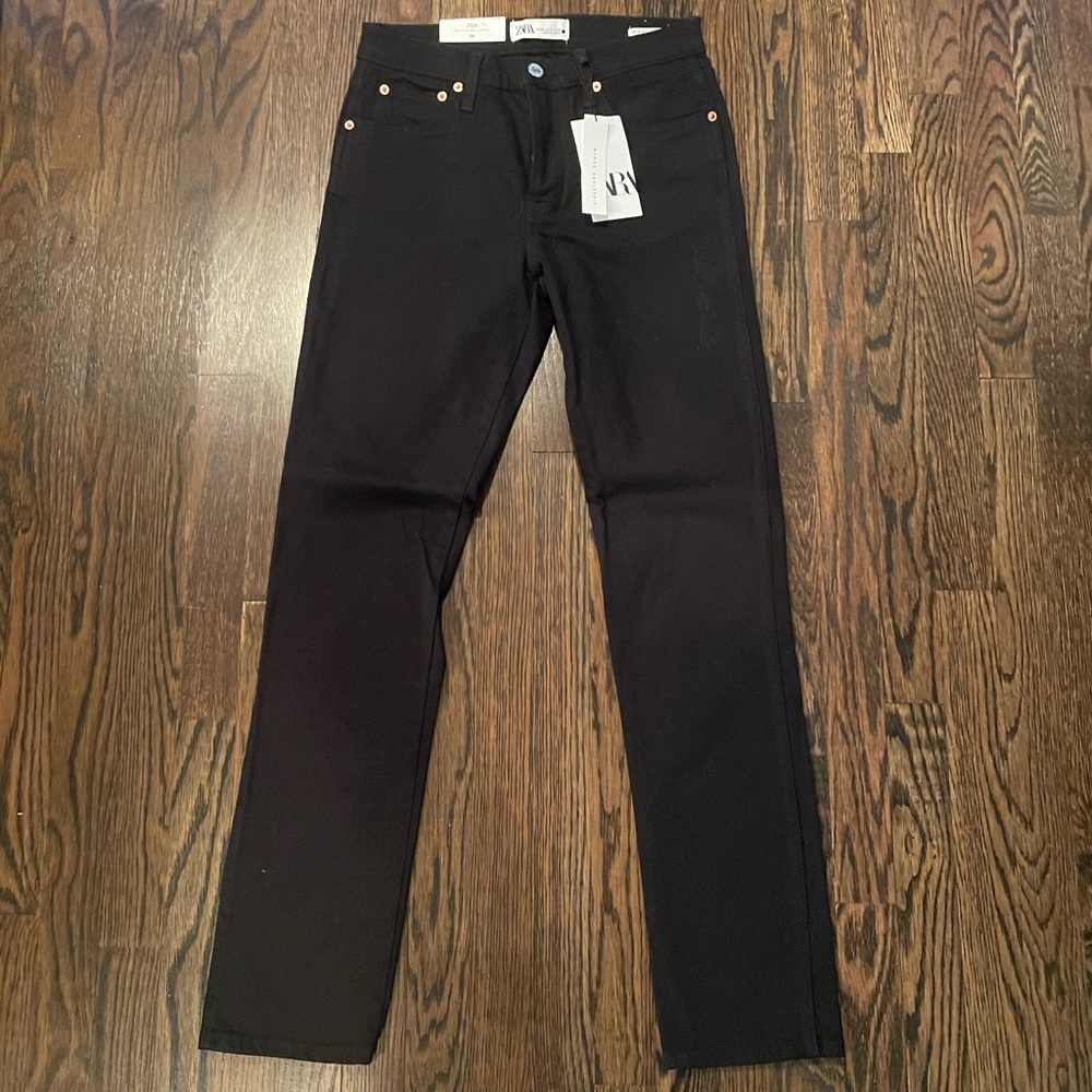 Black slim full length jeans, size USA 6.